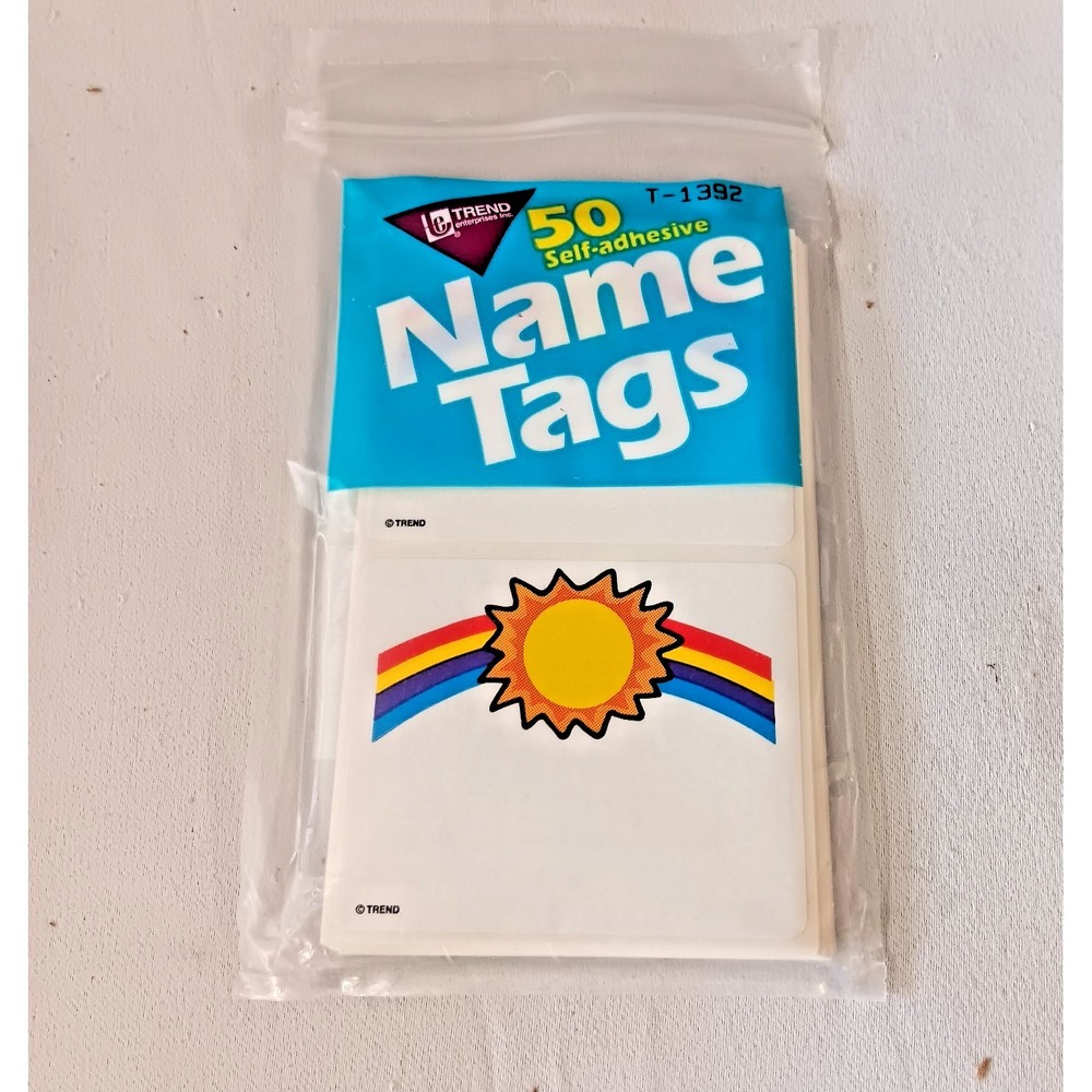 Retro Name Tags 50 Count Rainbow Sun School Supplies Trend Enterprises New